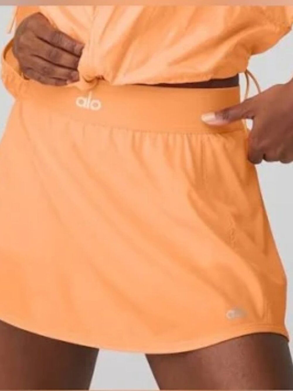 ALO Yoga Match Point Tennis Skirt — Satsuma Breeze Orange — Small — NWT